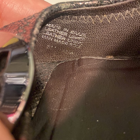 Tory Burch Julianne Peep Toe Dark Metallic Wedge Heels Size 8 - Picture 5 of 9